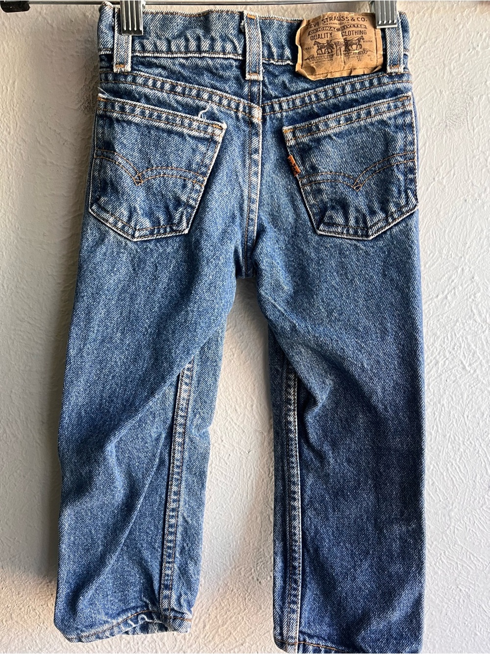 Vintage orange tab kids Levi jeans 4 reg